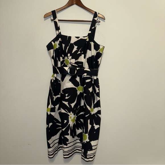 Jessica Howard Dresses & Skirts - Jessica Howard Vintage Black White Fit & Flare Dress Belted Y2K